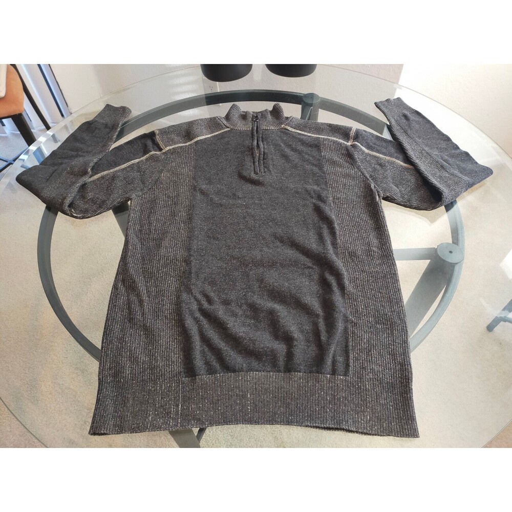 1897 Dark Gray Long Sleeve Zip Sweater Size Large
